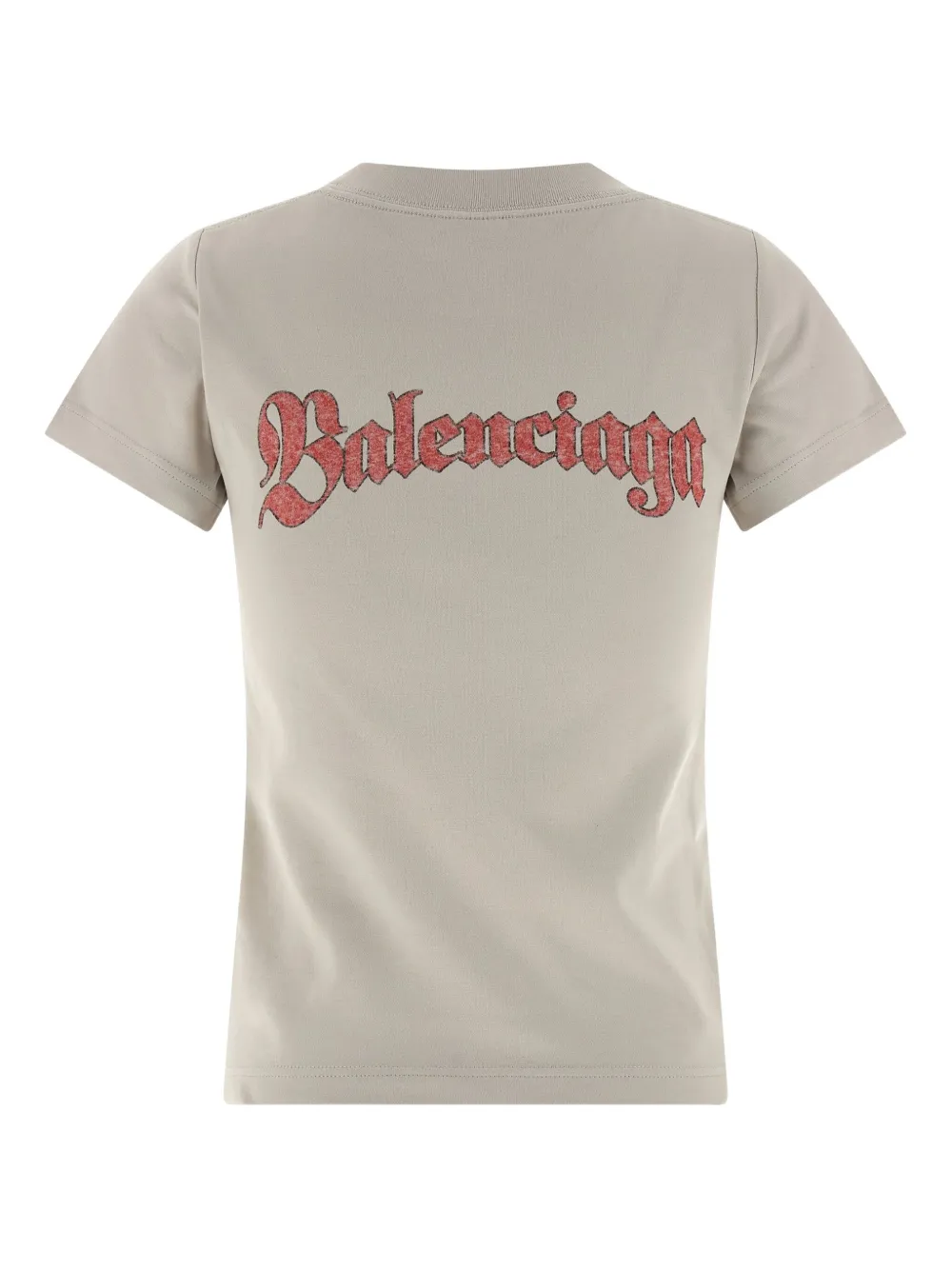 Футболка с круглым вырезом и принтом логотипа Balenciaga, нейтральный — фото 2