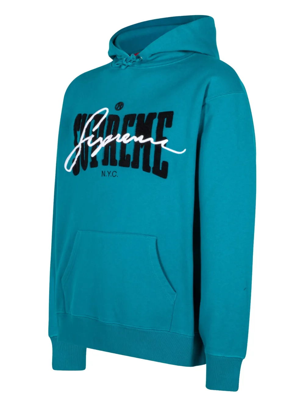 Худи SS 22 Dark Teal с вышивкой Supreme, синий — фото 3