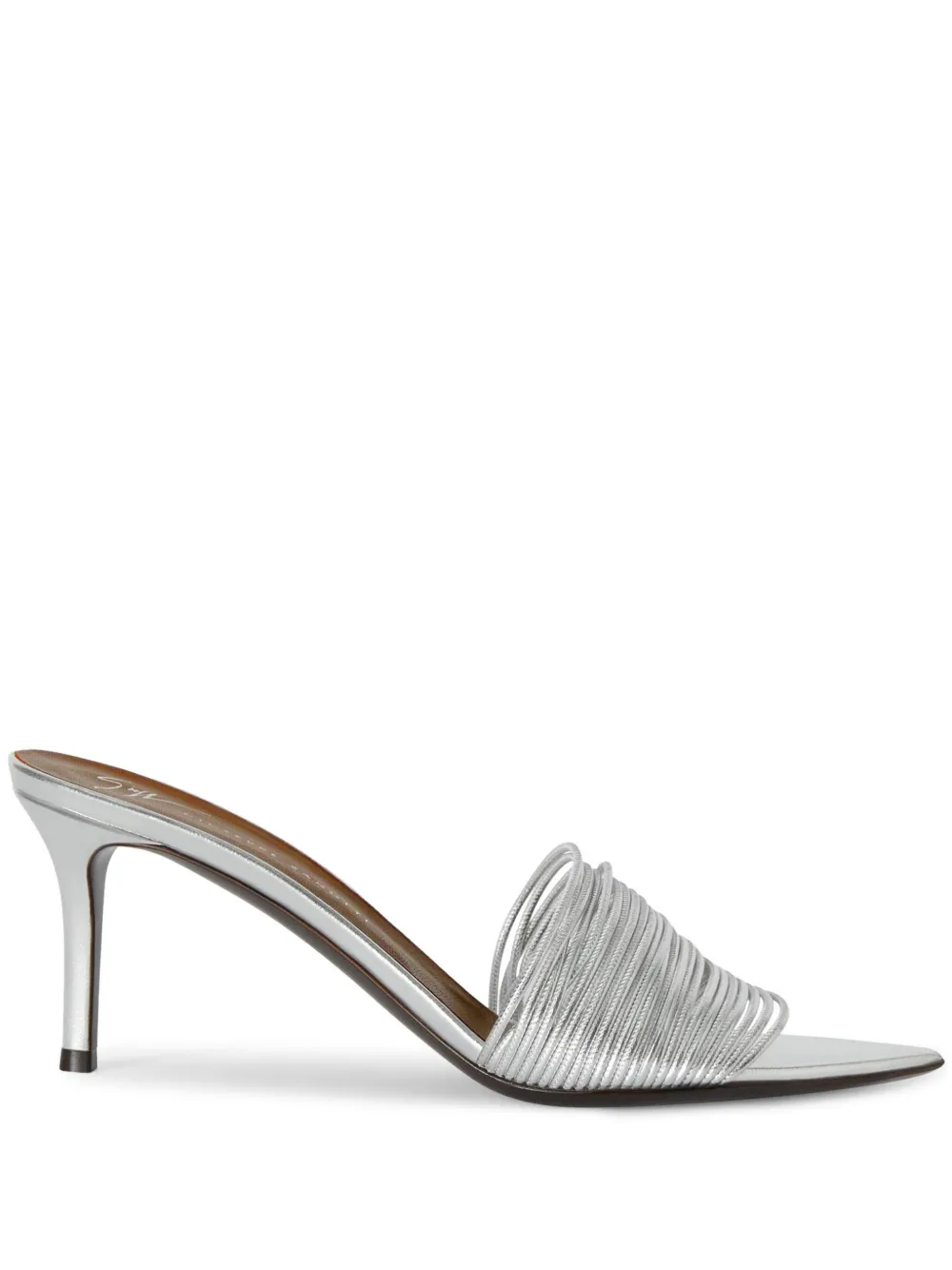 Босоножки с заостренным носком Giuseppe Zanotti, серебяный