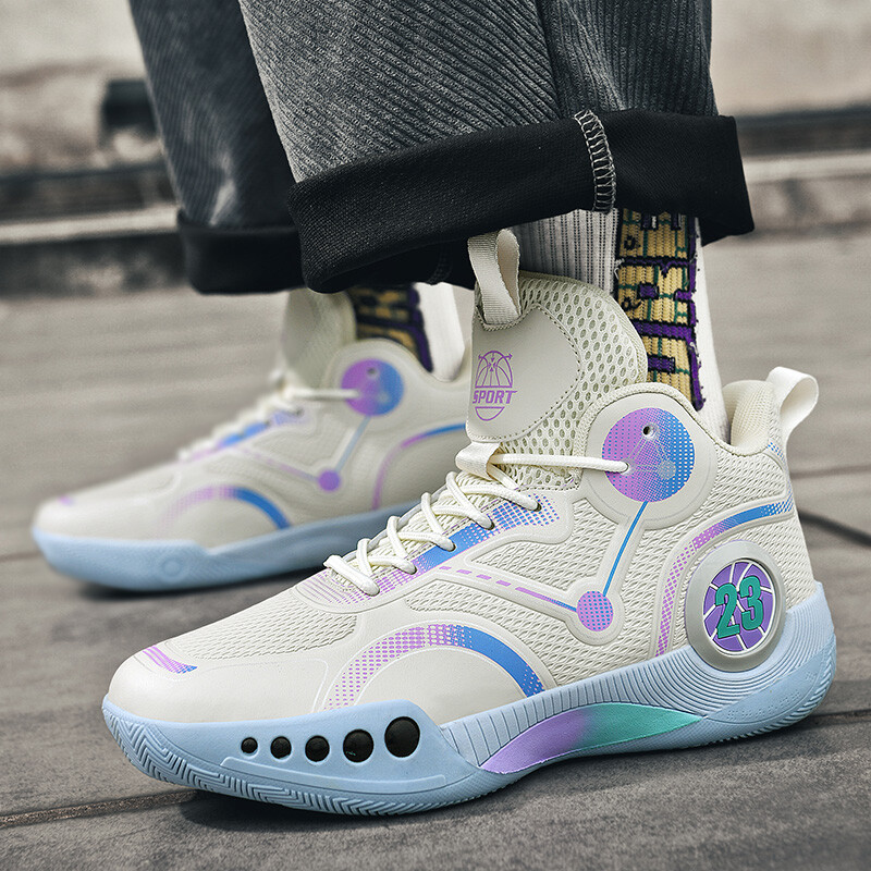 Детские баскетбольные кроссовки GS Low-top Saint Waters Three Point Waters, бежевый — фото 4