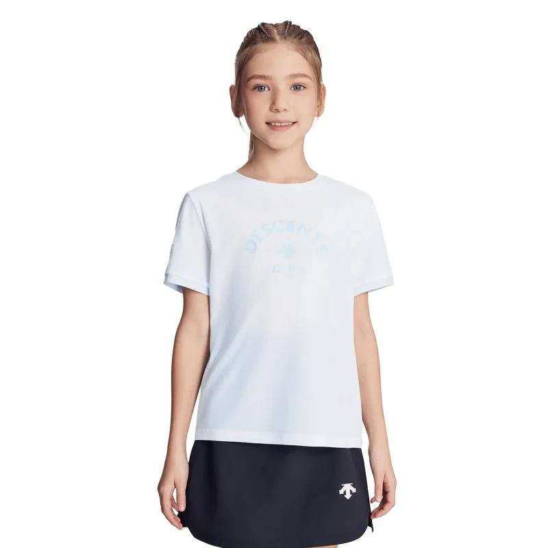 Детская футболка с круглым вырезом DESCENTE, WT-Bright White Tpg