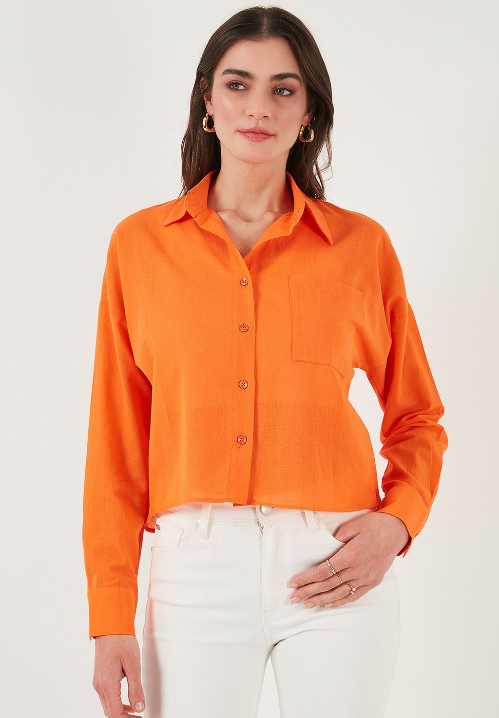 

Блузка на пуговицах LELA, оранжевый