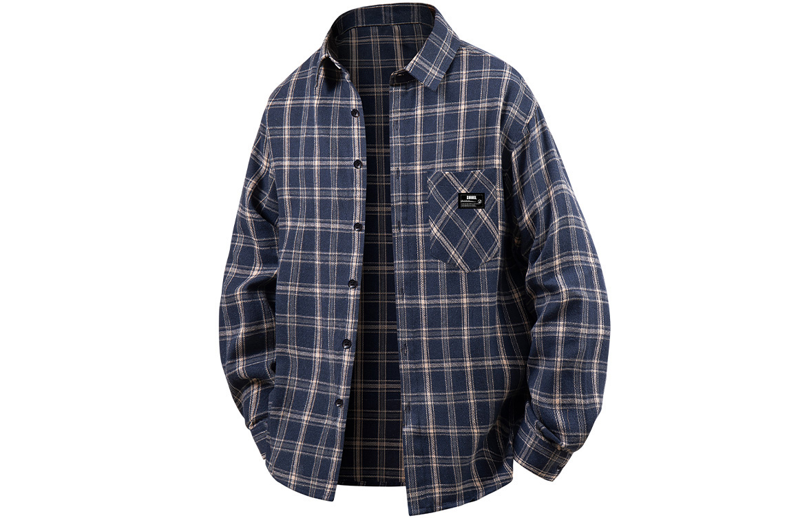 

Рубашка Unisex Lapel Moderate Workwear ZIAREL, темно-синий