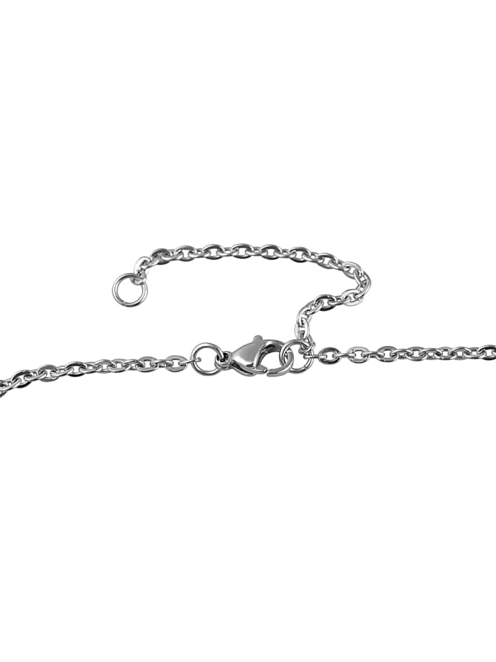 

Adeliás Женское колье - цепочка-якорь из нержавеющей стали с кубическим цирконием, 45 см, серебро