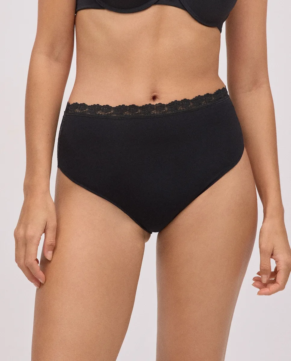 

Высокие хлопковые трусы с кружевом YSABEL MORA Ysabel Mora, черный