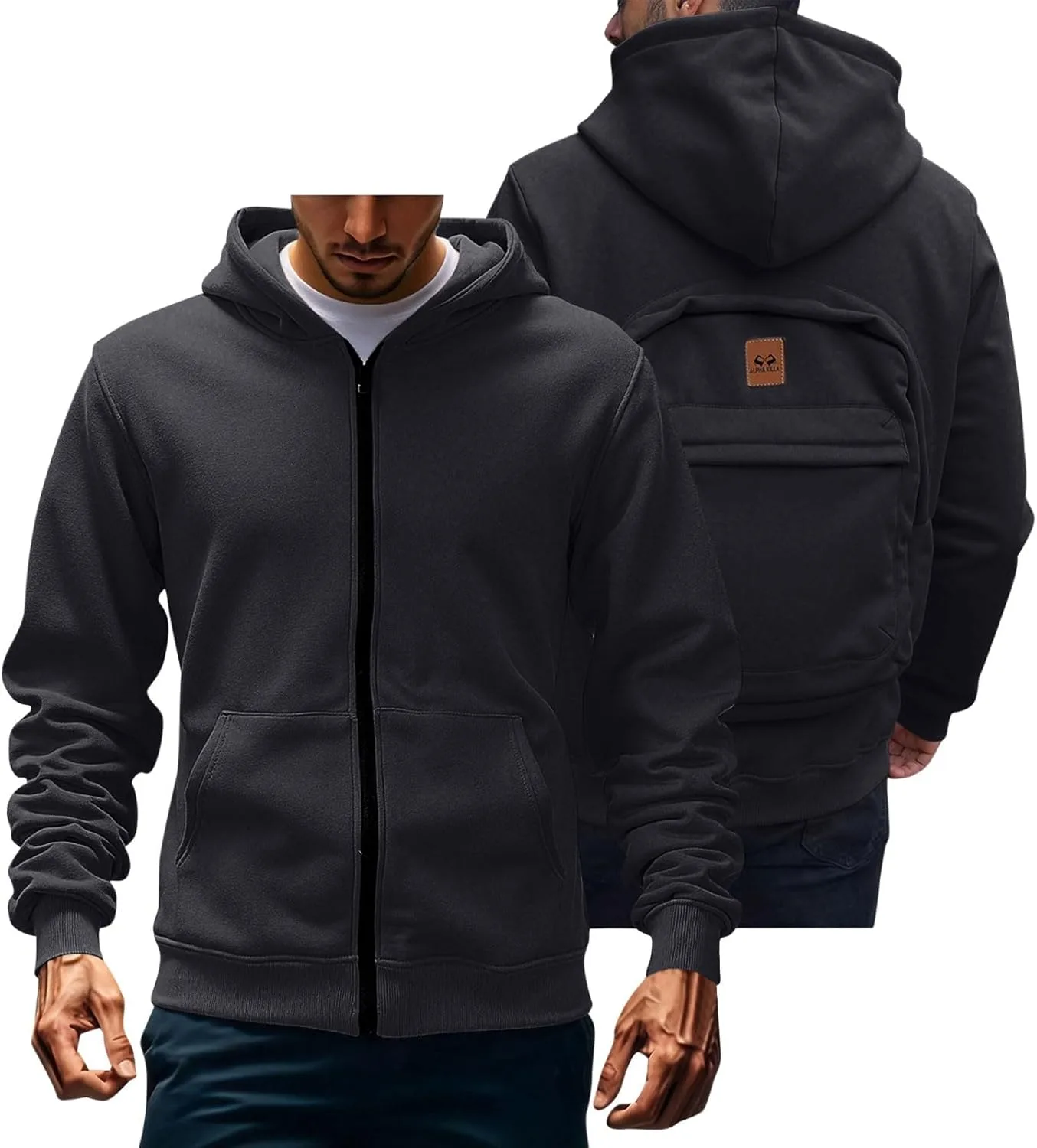 

Толстовка с капюшоном для мужчин, легкая, на молнии, с карманами