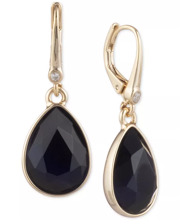 

Серьги-Капельки с застежкой-рычагом из камня, созданные для Macy's Dkny, black/gold