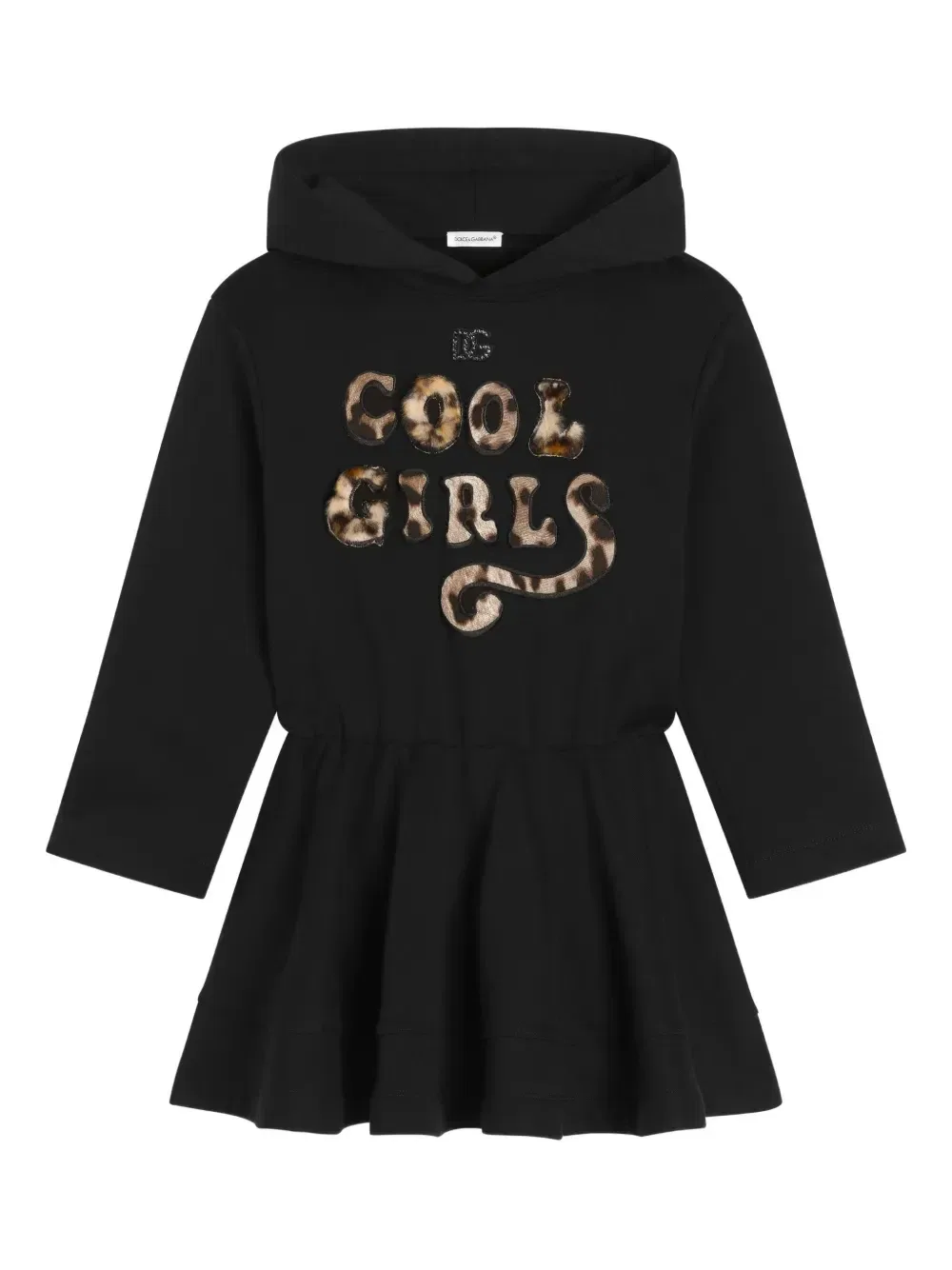 Платье с капюшоном Dolce & Gabbana Kids, черный