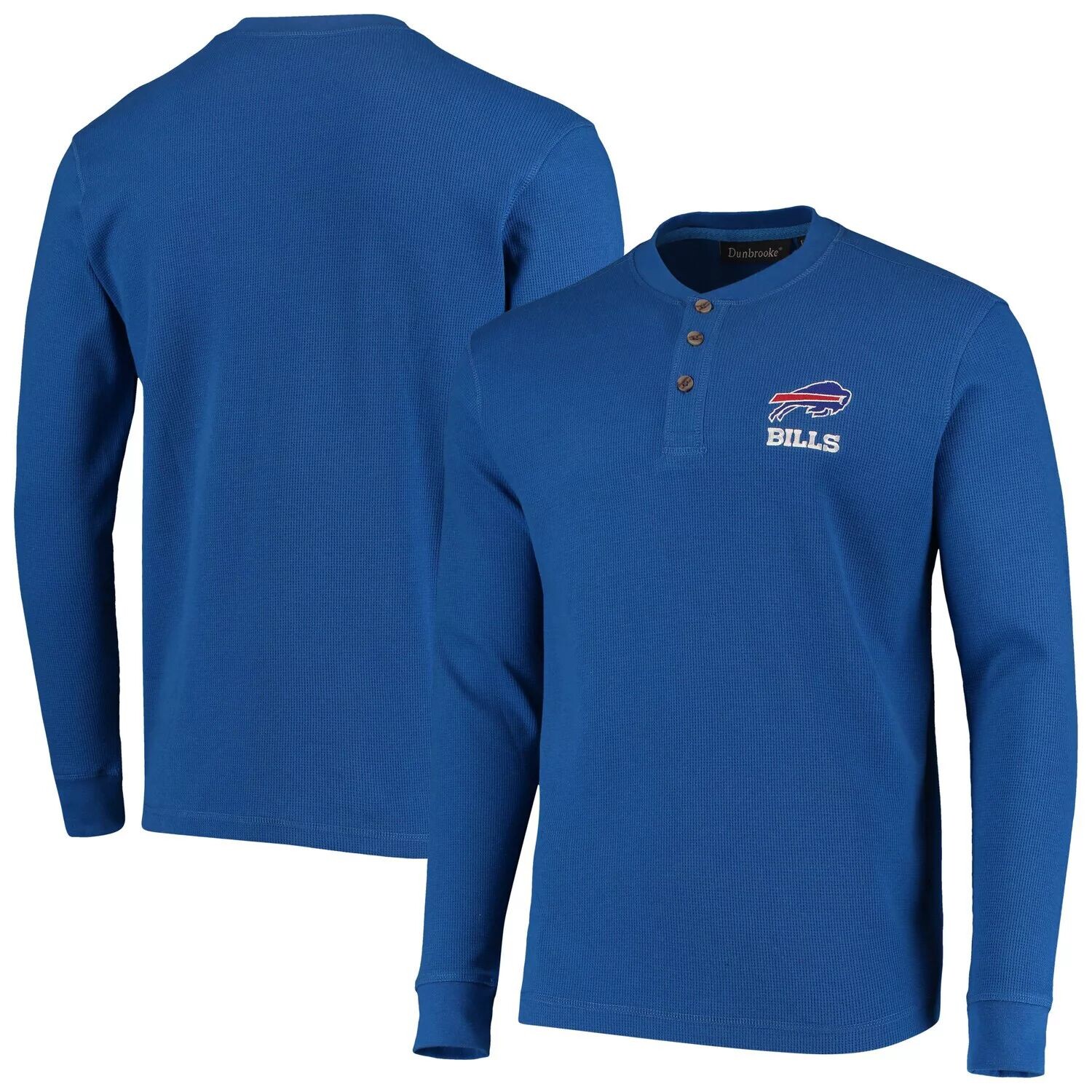 

Мужская футболка Dunbrooke Royal Buffalo Bills с логотипом Maverick Thermal Henley с длинным рукавом