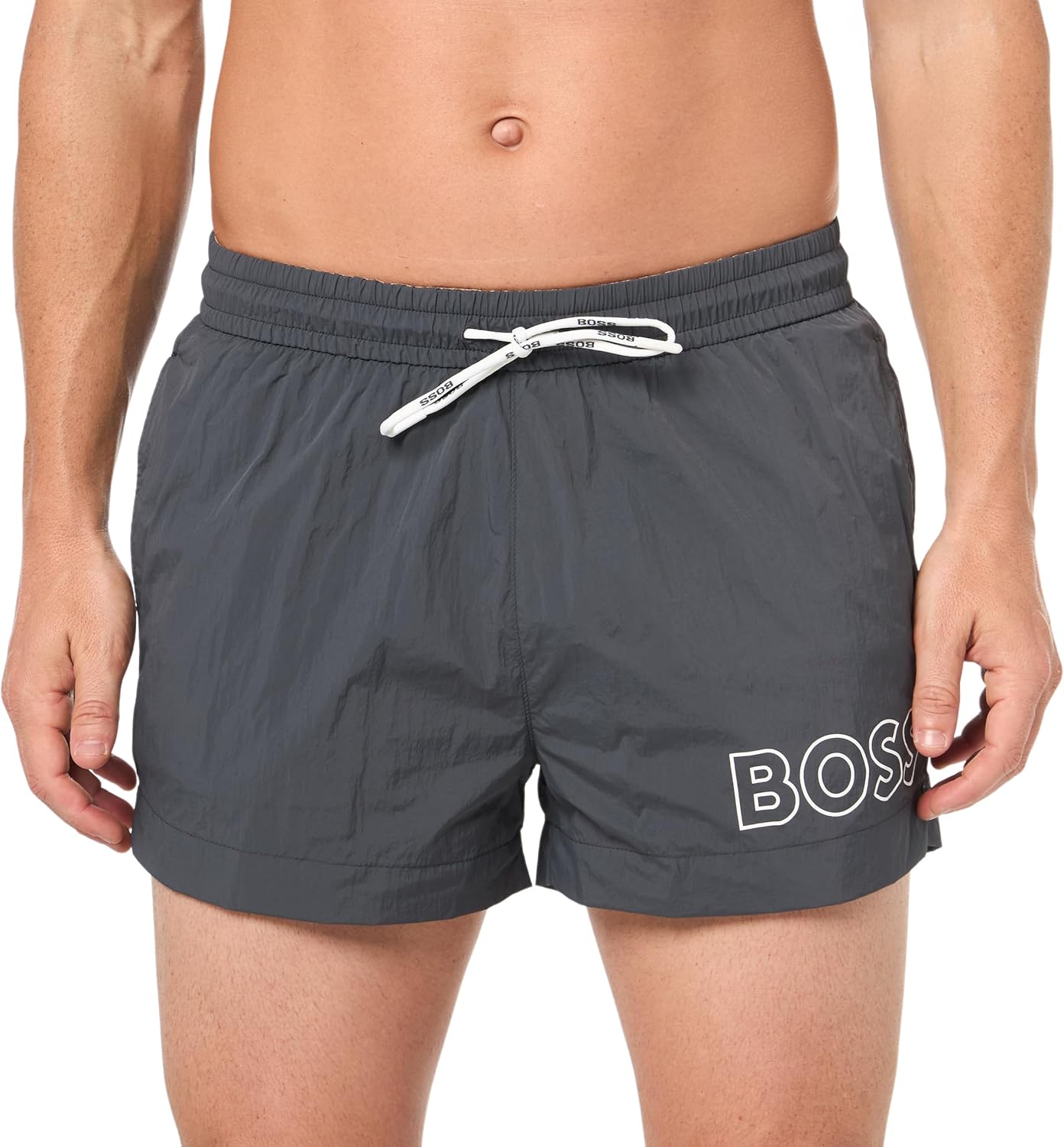 

Плавки-шорты мужские BOSS с большим логотипом, Lava Smoke