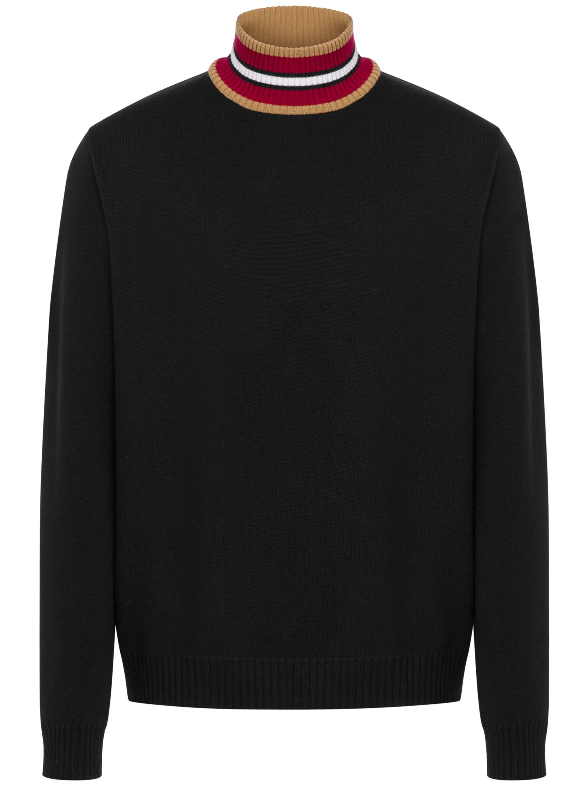 

Джемпер из вирджинской шерсти с полосками Moschino, черный