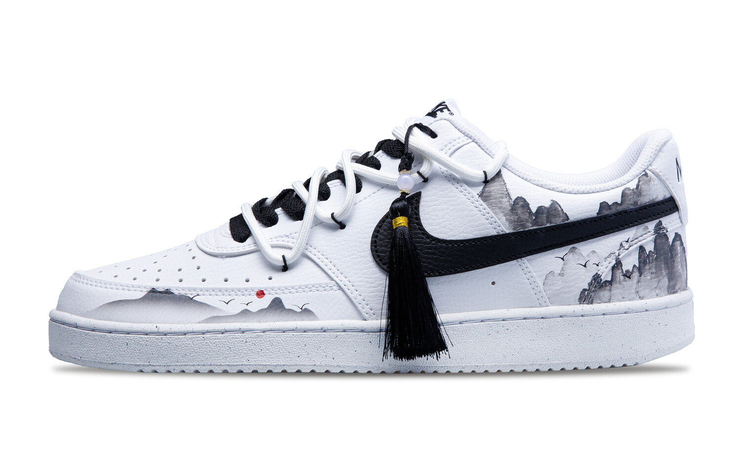 

Кроссовки Nike Court Vision 1 Skateboarding Shoes Women's Low-top White/black/gray, черный