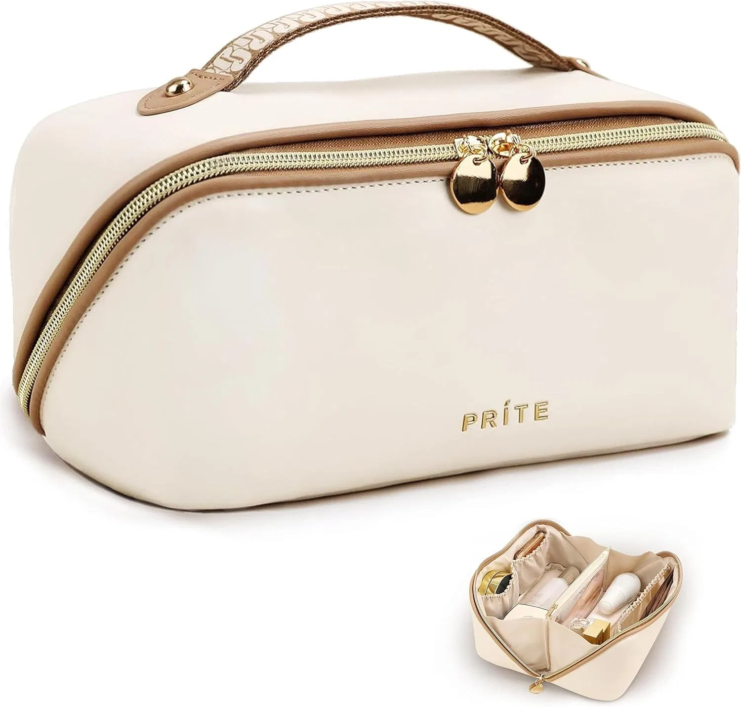 Портативная косметичка «Large Capacity Cosmetic Bag» от Prite Prite, Beige