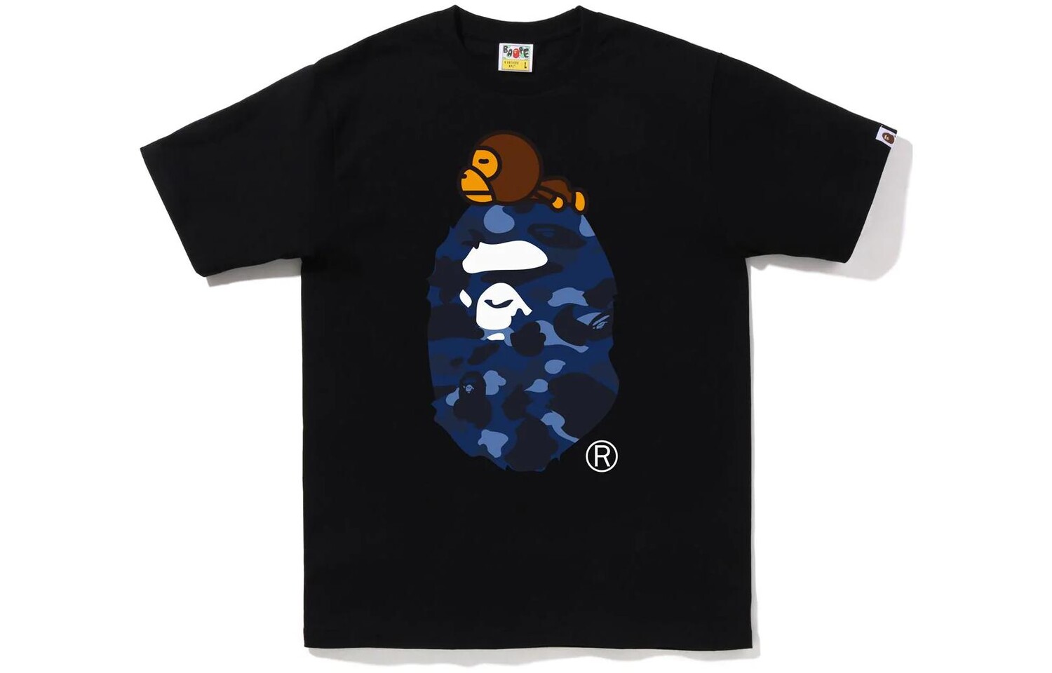 

Футболка BAPE Color Camo Milo On Big Ape FW22 A Bathing Ape, черный/фиолетовый