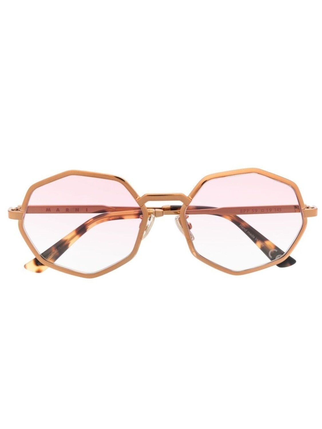 

Marni Eyewear солнцезащитные очки в геометричной оправе, розовый
