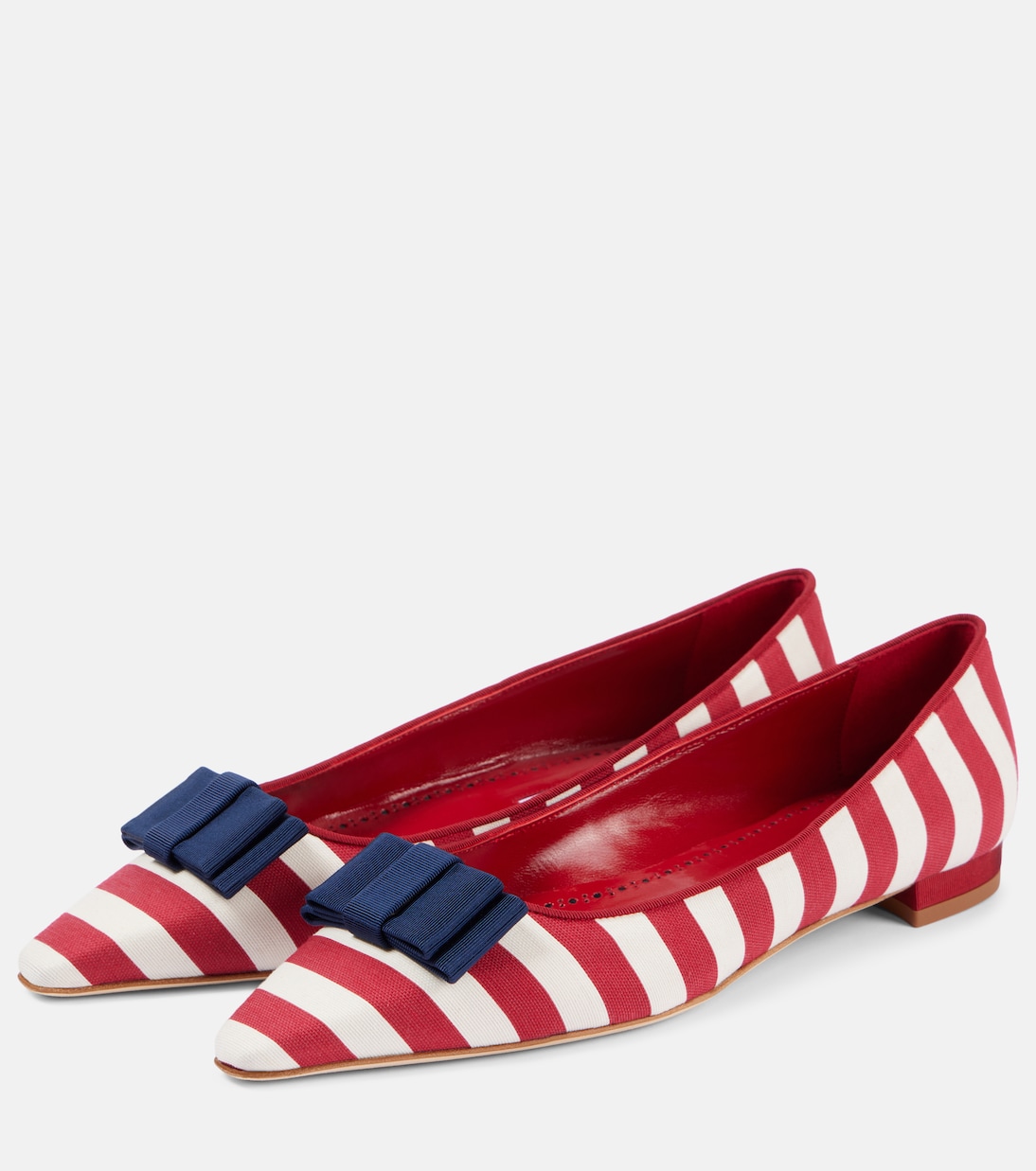 Балетки Reador с бантиком в полоску Manolo Blahnik, 970I Ywov/4101 Navy — фото 4