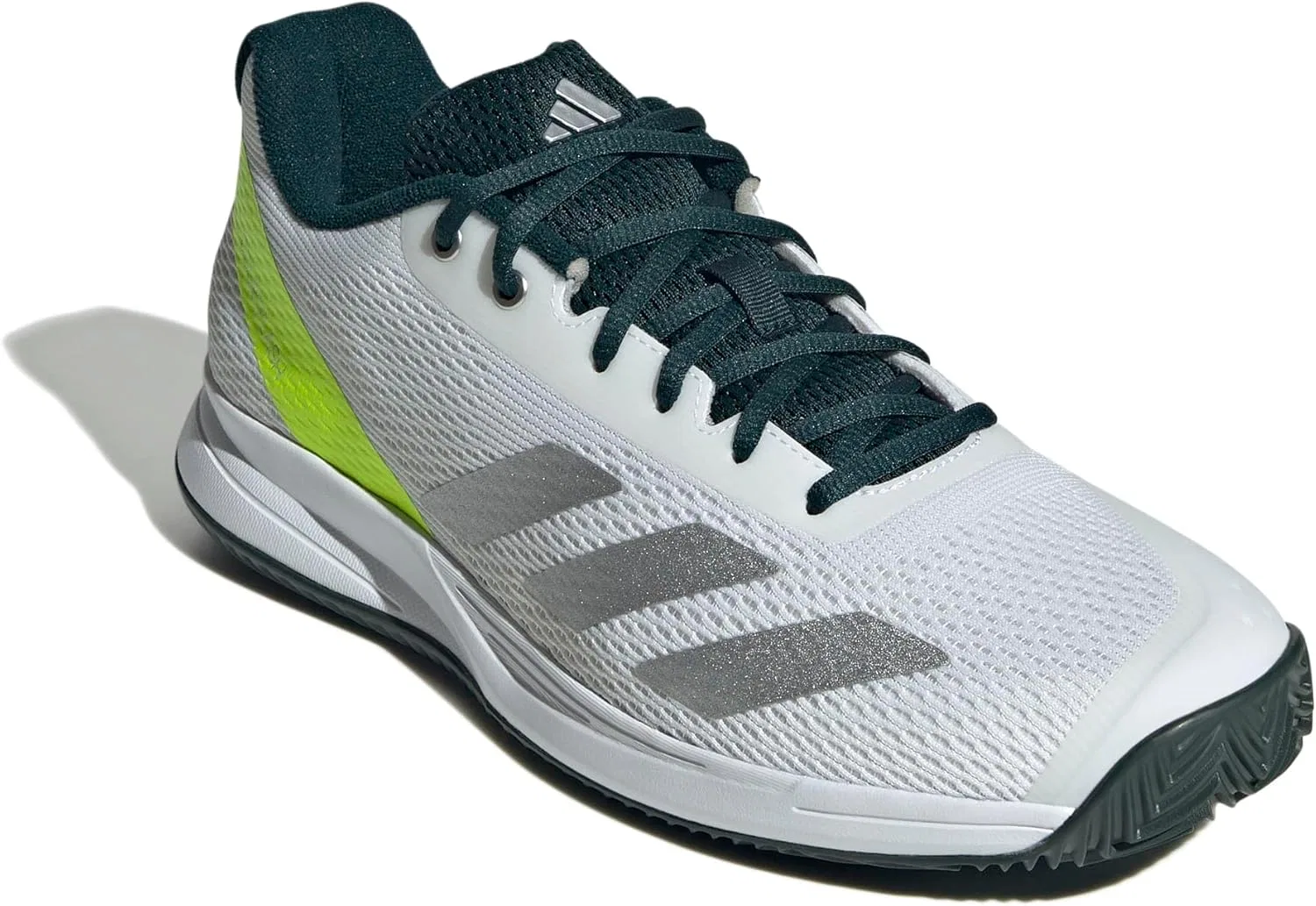 Мужские теннисные кроссовки Adidas Courtflash Speed ​​2, Cloud White Silver Metallic Lucid Lemon — фото 3