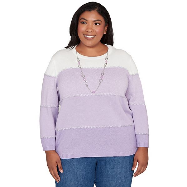 

Свитер с омбре и полосками Plus size с ожерельем Alfred Dunner, Lilac