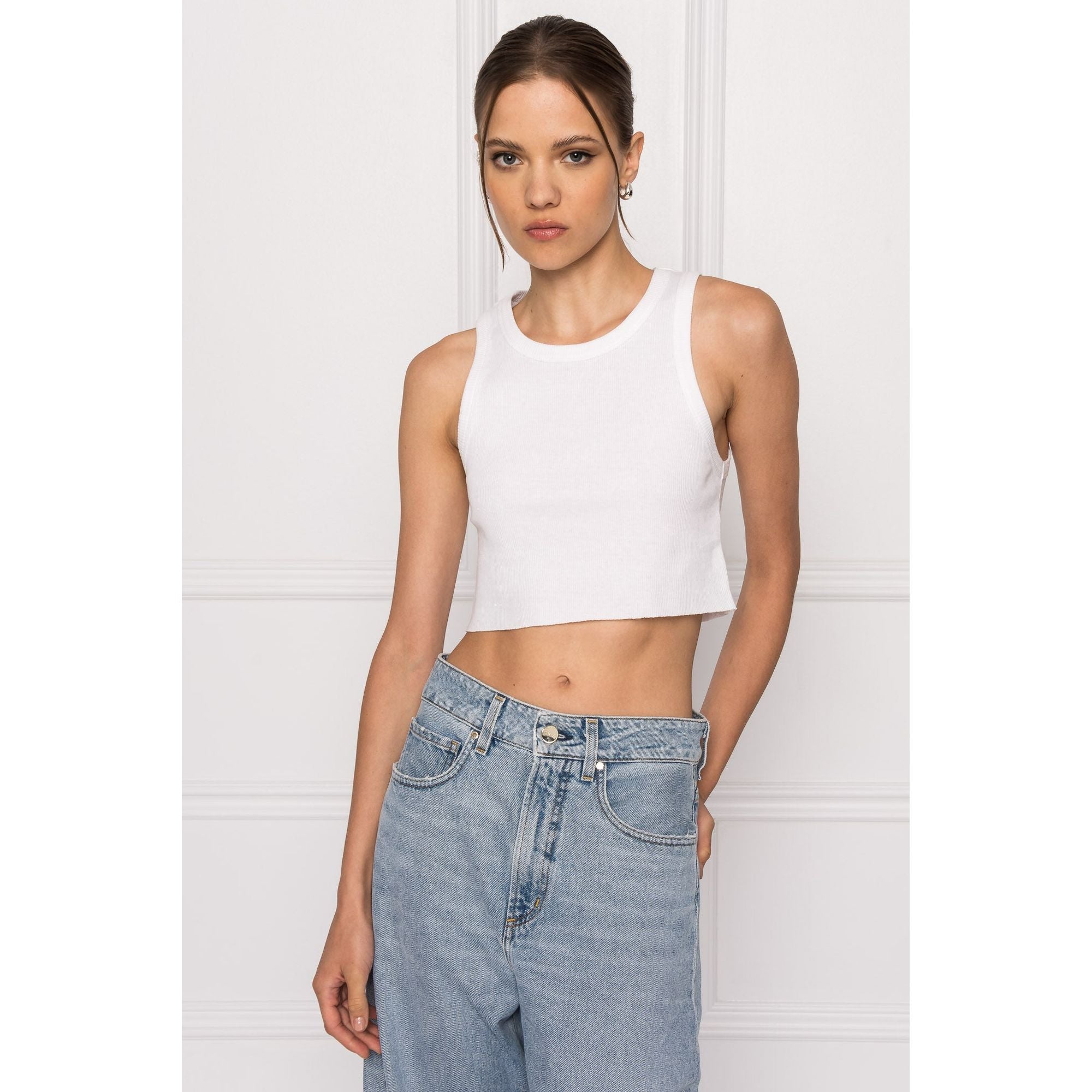 

Элисия | Укороченный топ в рубчик Lamarque, белый