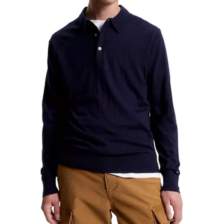

Tommy Hilfiger Мужская поло морского синего цвета, Синий, Tommy Hilfiger Мужская поло морского синего цвета