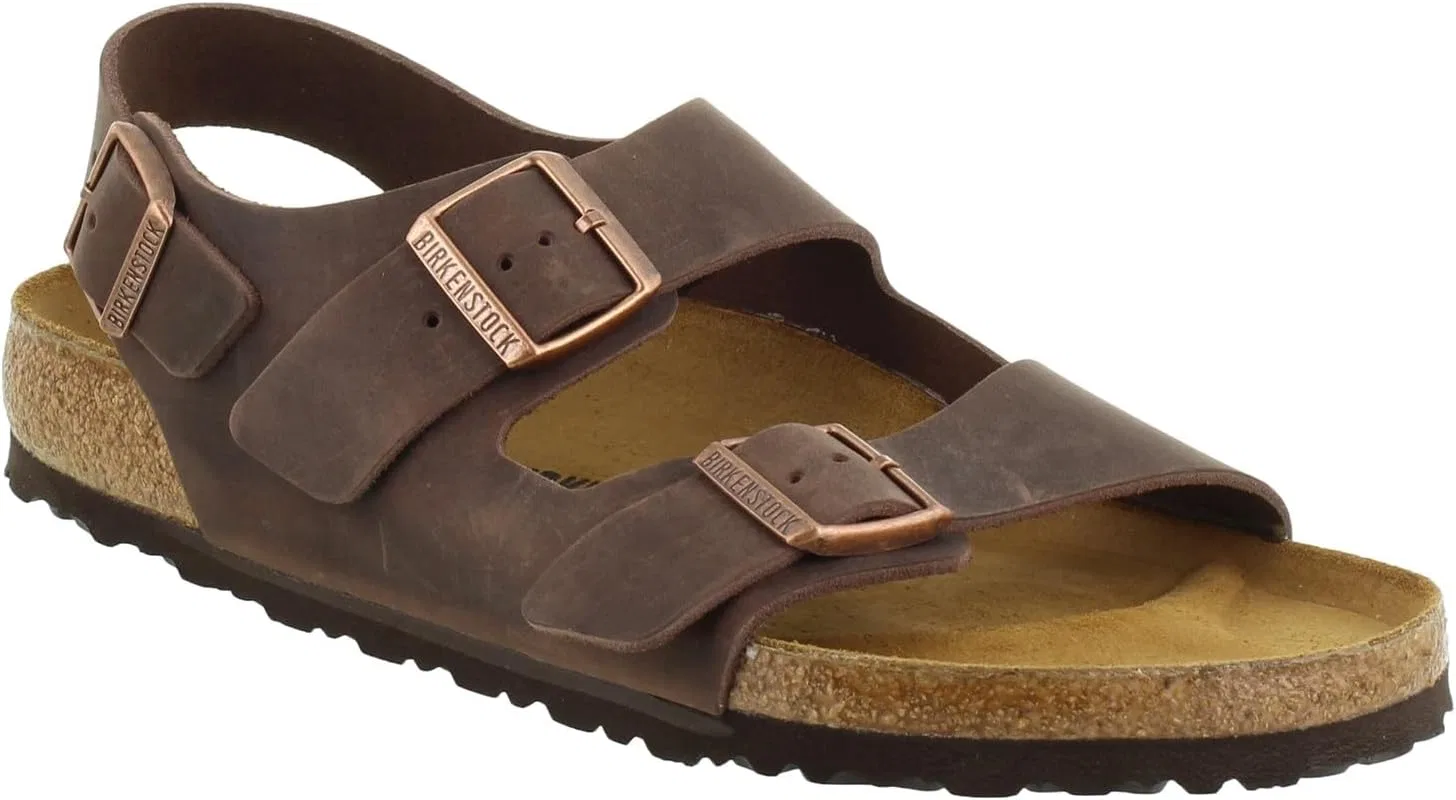 Сандалии Birkenstock Classic Milano унисекс с ремешком на щиколотке для взрослых, коричневый