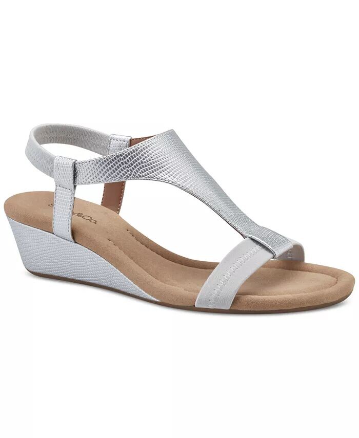 

Женские сандалии на танкетке Step N Flex Vacanzaa Style & Co, серебро