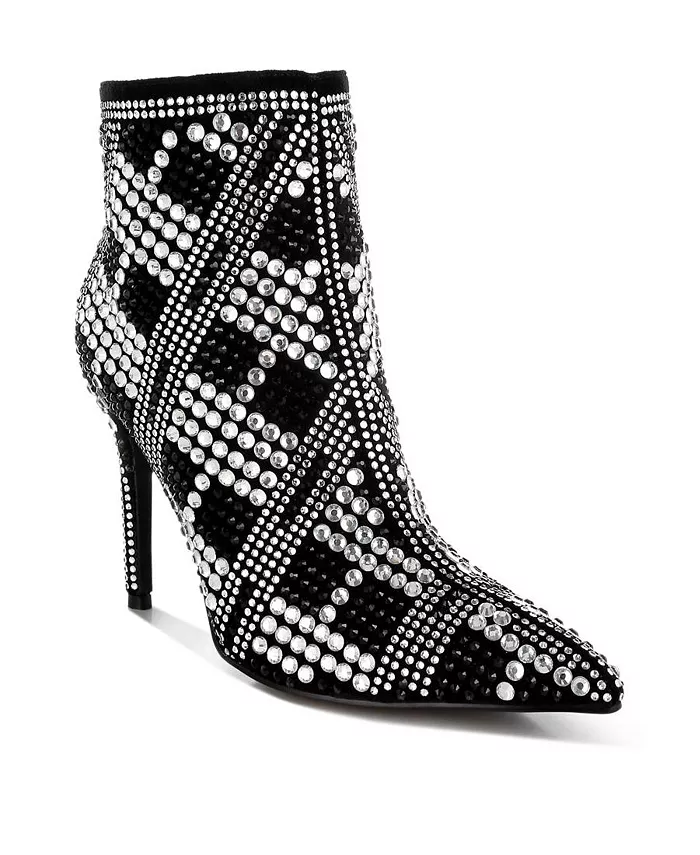 Городские ботфорты на шпильке с кристаллами Urbanite Rhinestones Studded London Rag, черный — фото 2