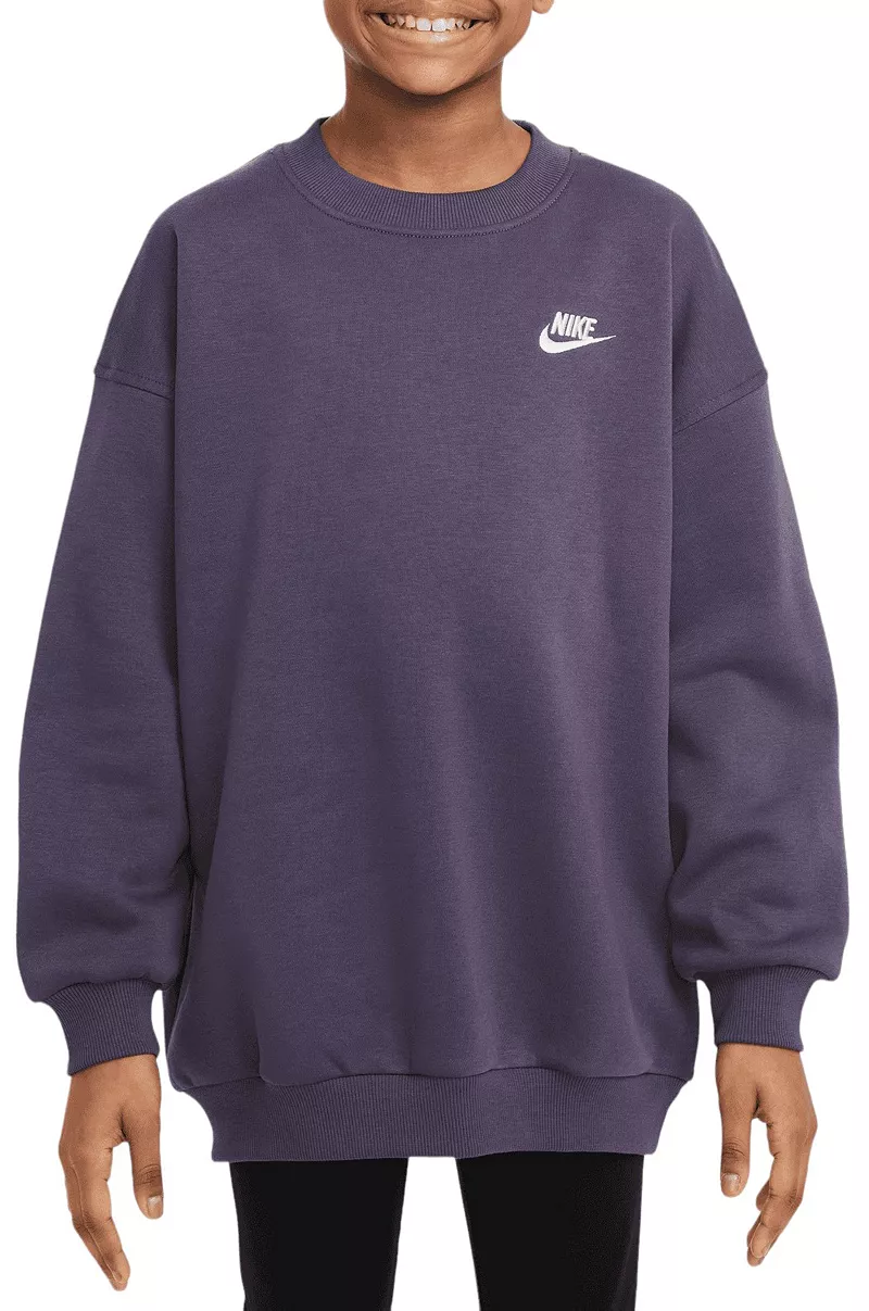 

Большой флисовый свитшот Nike Sportswear Club для девочек, цвет Dark Raisin
