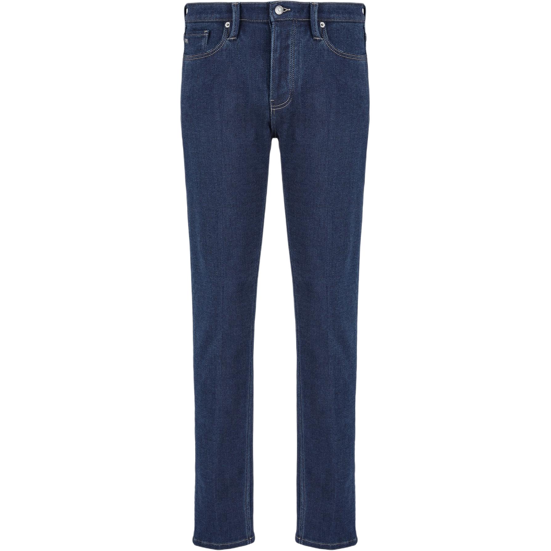 J75 Slim fit джинсы из мягкого денима с флисовой подкладкой EMPORIO ARMANI, синий — фото 2