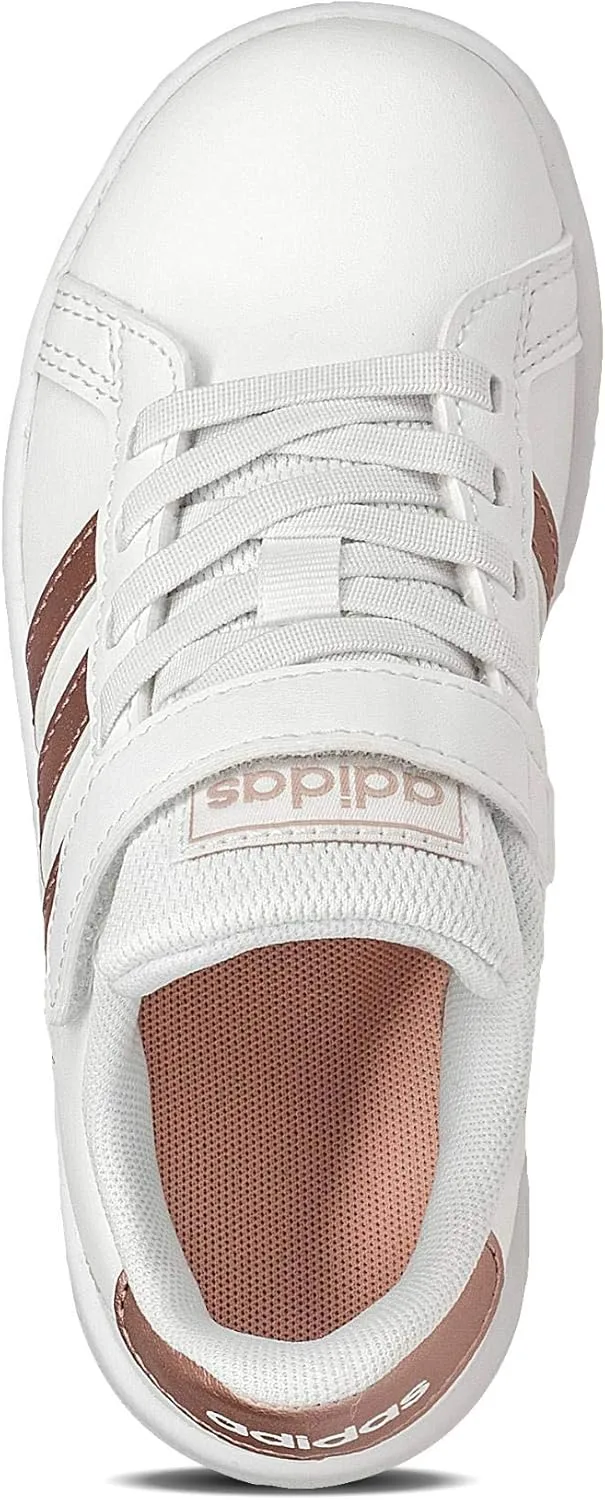 Детские теннисные кроссовки унисекс Grand Court Lifestyle на шнуровке adidas, белый — фото 2