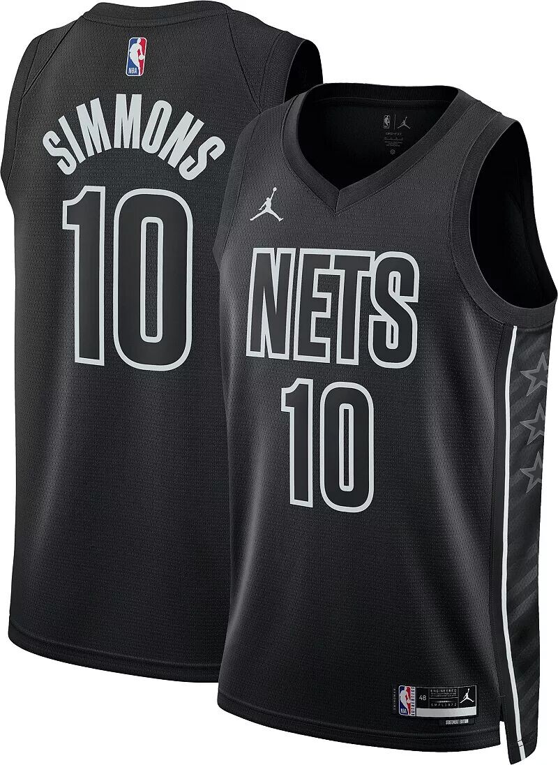 

Jordan Мужская черная майка Nike Brooklyn Nets Ben Simmons #10 Dri-FIT Swingman