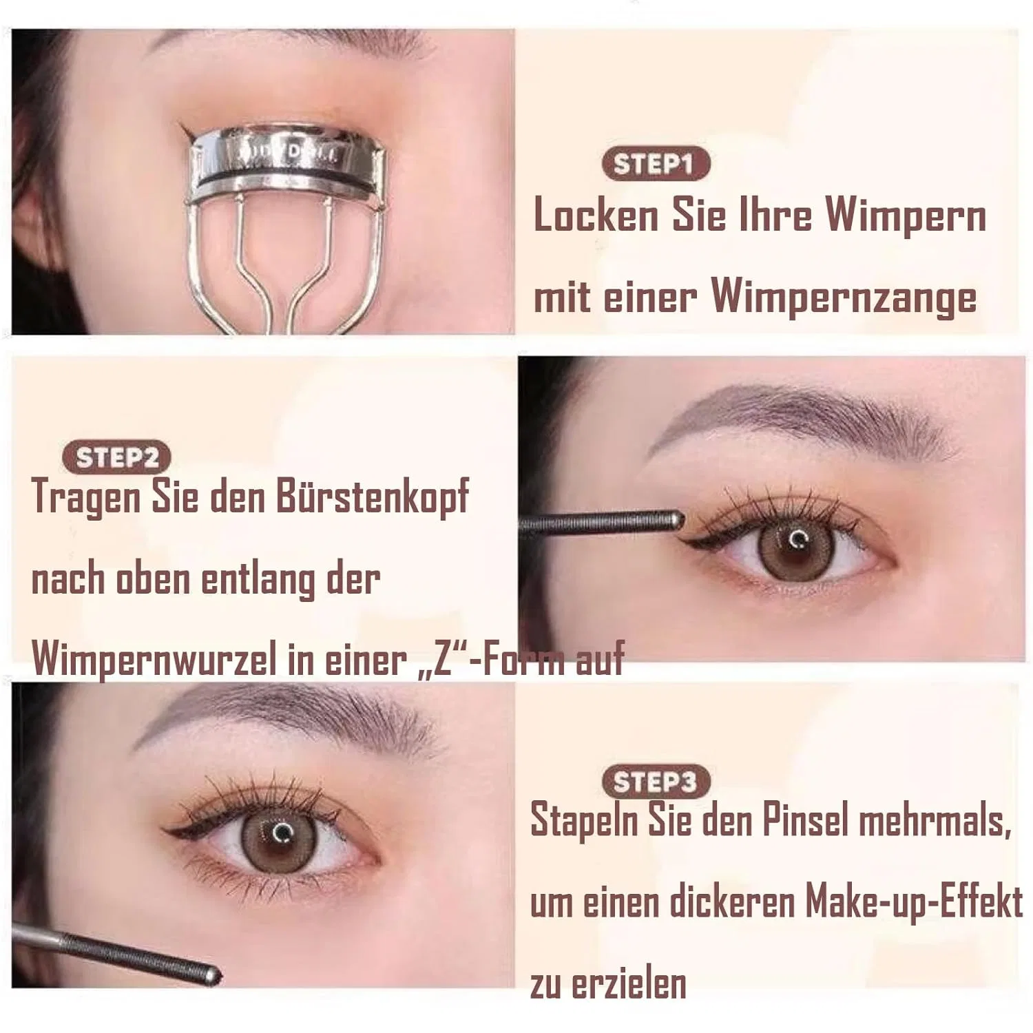 Водостойкая тушь для ресниц Faccelove's Ironeye Mascara, коричневая Gxhnb, Brown X 2 Pieces — фото 4