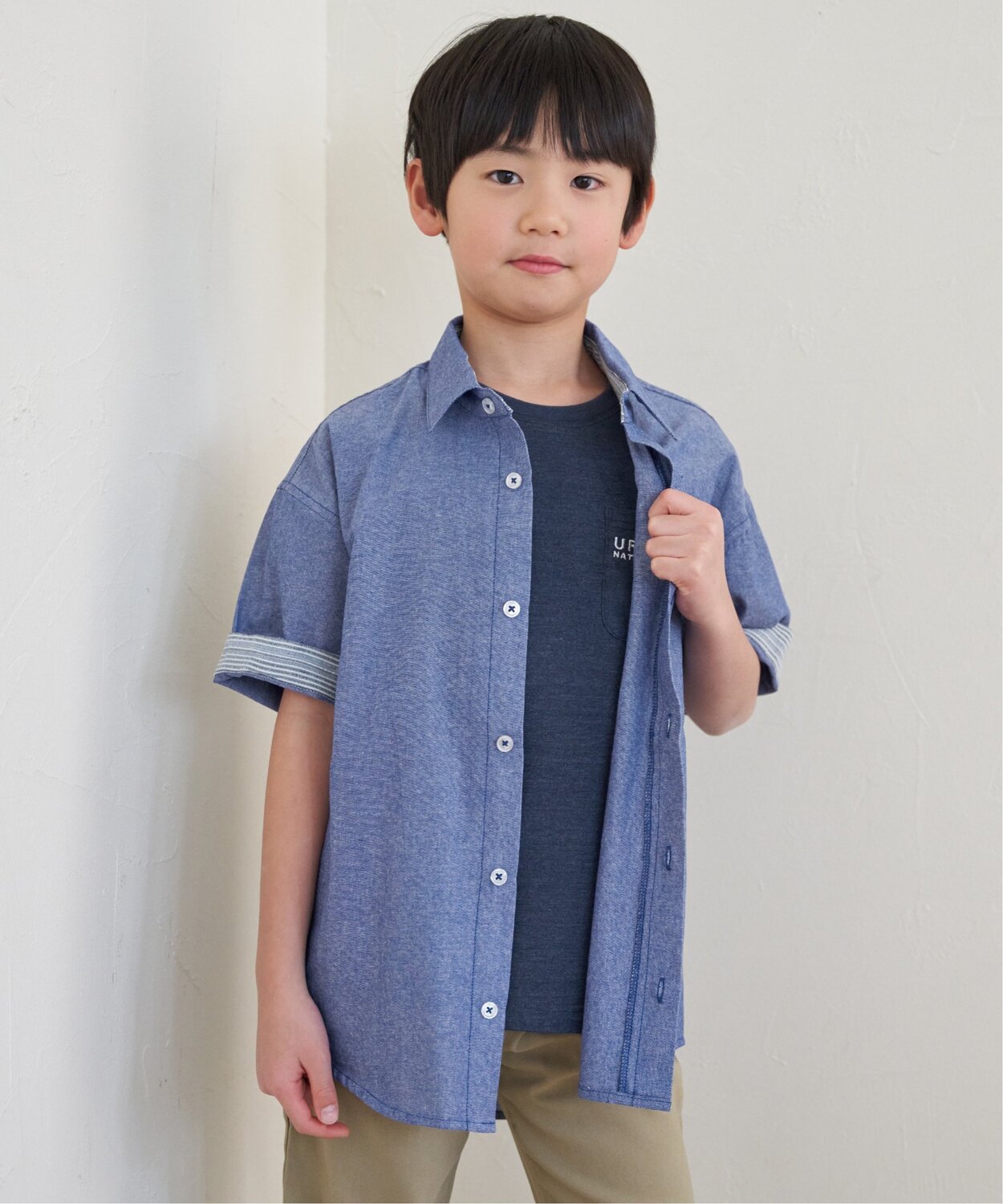 Футболка с вышитым карманом URBAN NATURE LIFE (размеры 120-160 см) Ikka, Navy blue — фото 2