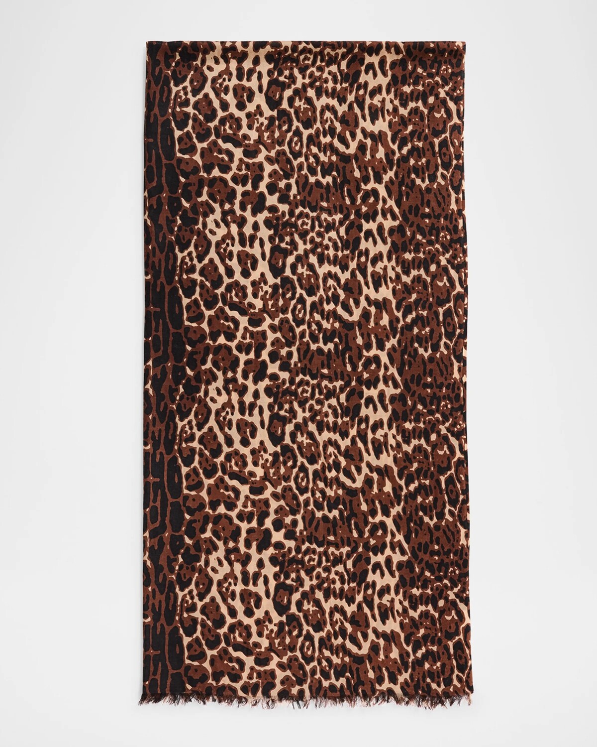 

Легкий кашемировый шарф с леопардовым принтом Sofia Cashmere, цвет White Leopard