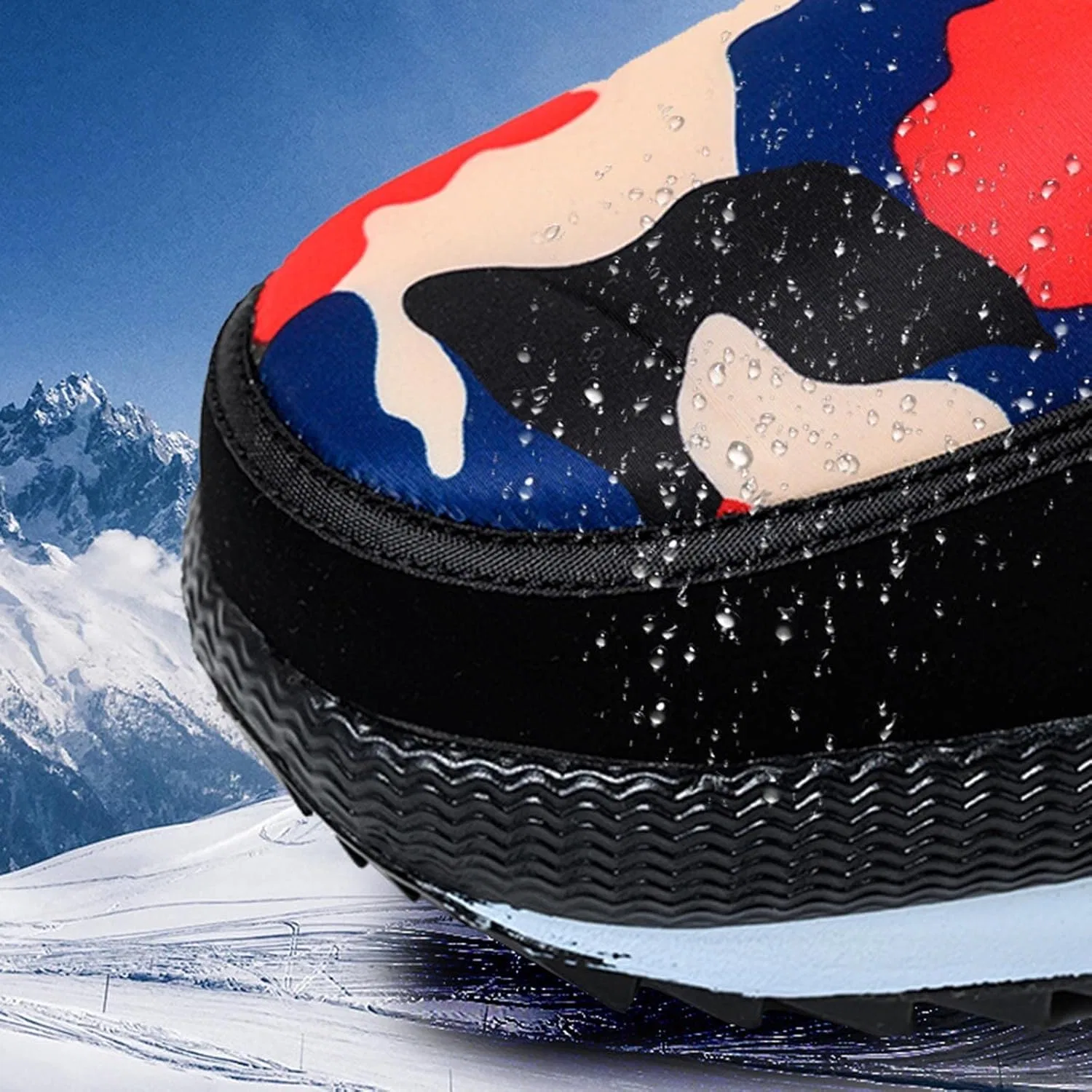 Ботинки Generisch 2026 Herren Paar Stiefel Winter warm kalt spritzwassergeschützte Wasserhakenschlaufe verdickte Schneestiefel, Schwarz — фото 4