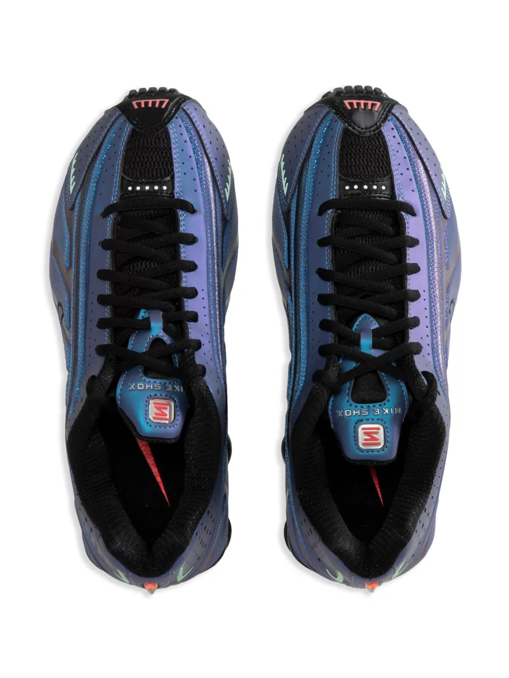 Кроссовки Shox R4 Iridescent/Black Nike, синий — фото 3