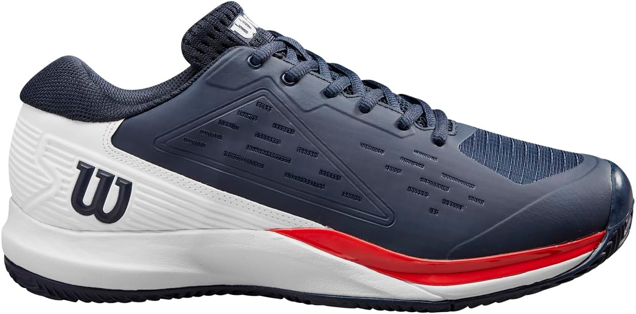 

Мужские кроссовки для пикалбола WILSON Rush Pro Ace Pickler - размеры мужской обуви США, созданы для кортов для пикалбола, синий/темно-синий/белый/красный