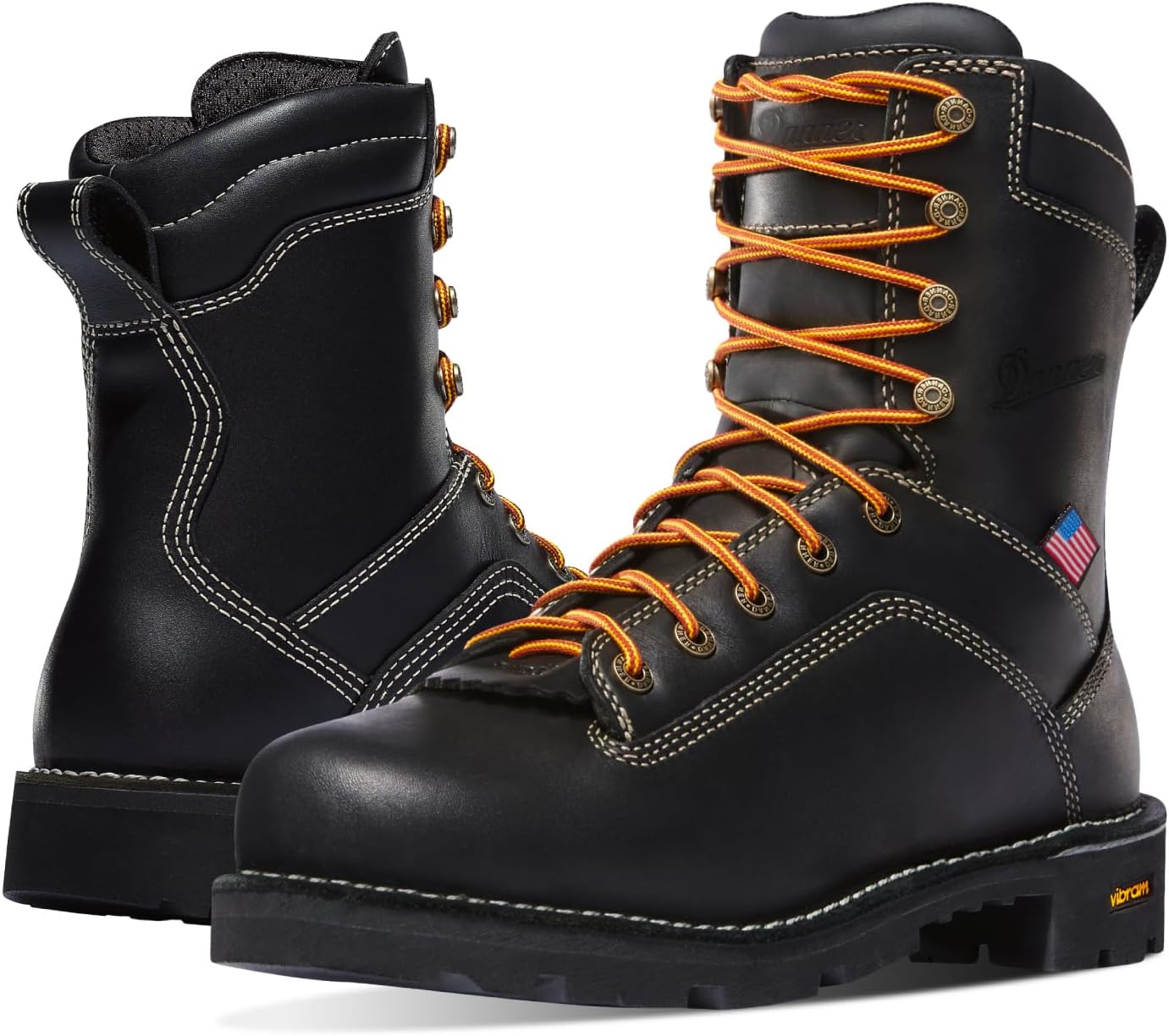 

Мужские ботинки Danner Quarry 8 USA водонепроницаемые - из кожи полного тви, с Gore-Tex, стелька с трехуровневой амортизацией и подошва с протектором на пятке, электрозащитные, черный