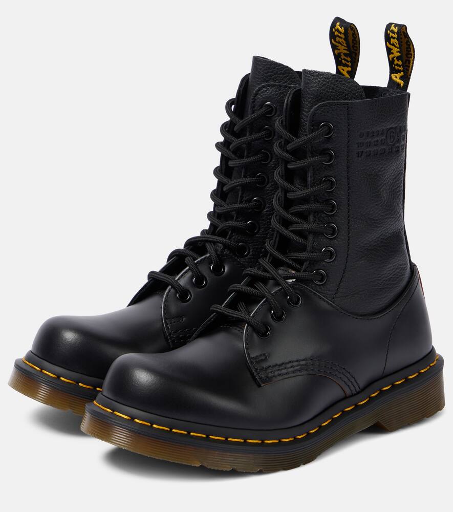 Ботинки Dr. Martens 1490 10-Eye кожаные армейские MM6 Maison Margiela, Black/Black — фото 4