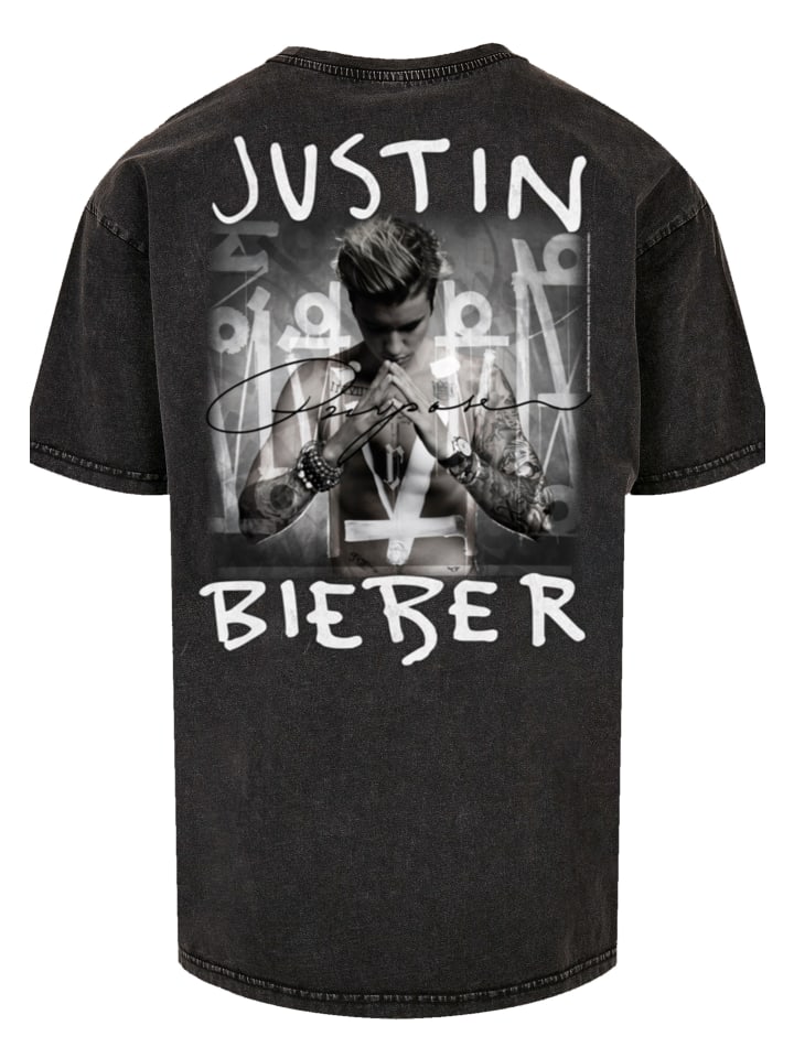 

Футболка большого размера с обложкой альбома Джастина Бибера Purpose черного цвета F4NT4STIC, Черный, Футболка большого размера с обложкой альбома Джастина Бибера Purpose черного цвета F4NT4STIC