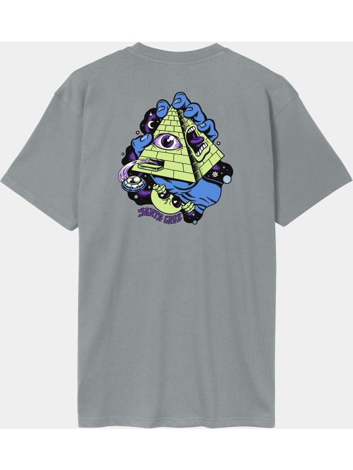 

Футболка Knibbs Invasion Hand Strip T-Shirt серого цвета Santa Cruz