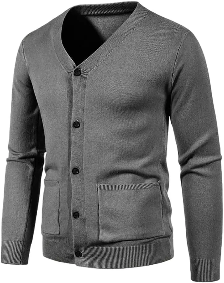 

Кардиган мужской вязаный с длинным рукавом и карманами