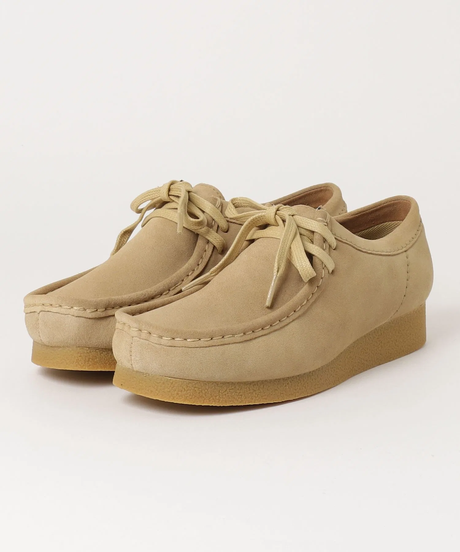 Мужские замшевые мокасины Clarks WallabeeEVO WP бежевые