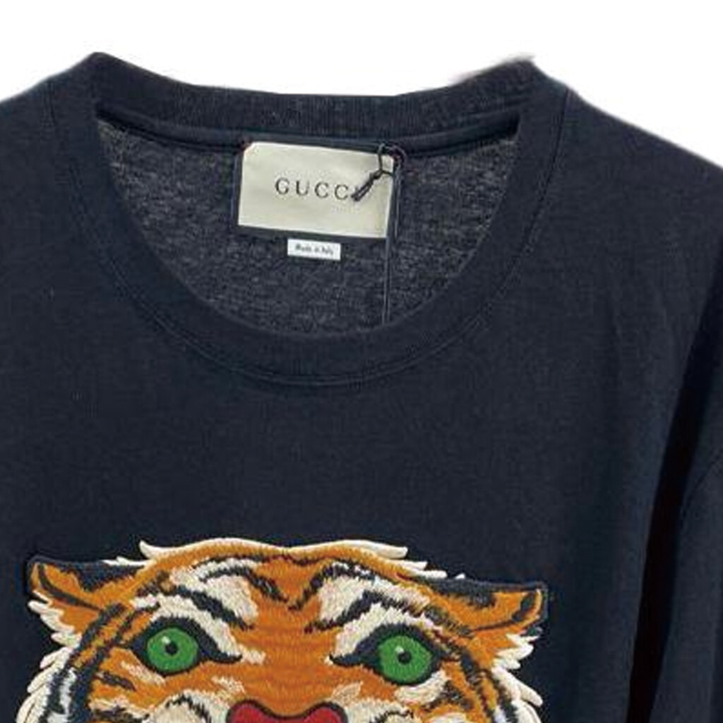 Футболка мужская Gucci с принтом тигра, черная — фото 4
