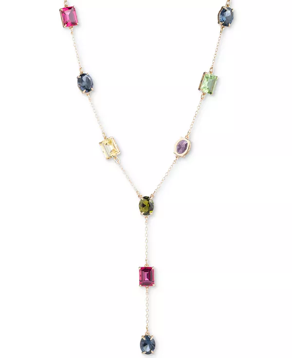 

Ожерелье-Лариат с разноцветными камнями золотистого оттенка, 16 дюймов + удлинитель 3 дюйма Lauren Ralph Lauren, misc