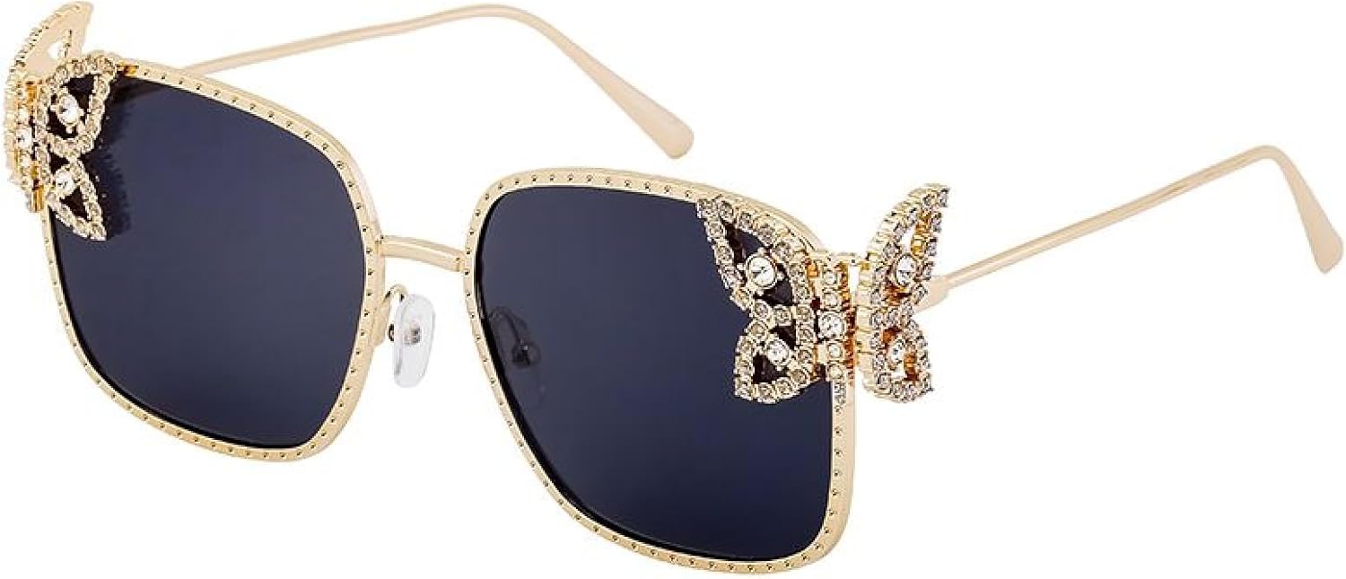 

Большие панк-солнцезащитные очки для женщин, роскошные винтажные металлические очки в крупной оправе, модель «бабочка», защита от УФ-излучения UV400 TVTBBVV, C1goldgray