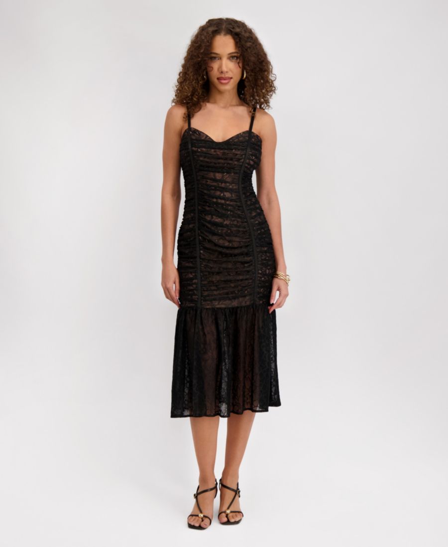 

Женское кружевное платье миди без рукавов Siena, Black/nude