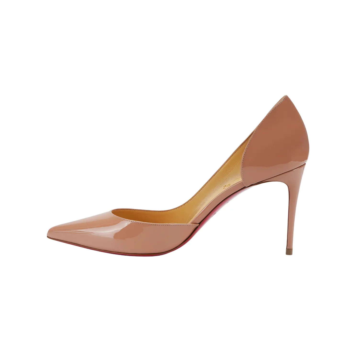 Christian Louboutin Туфли-лодочки Iriza 85 мм, бежевые, лакированные, женские