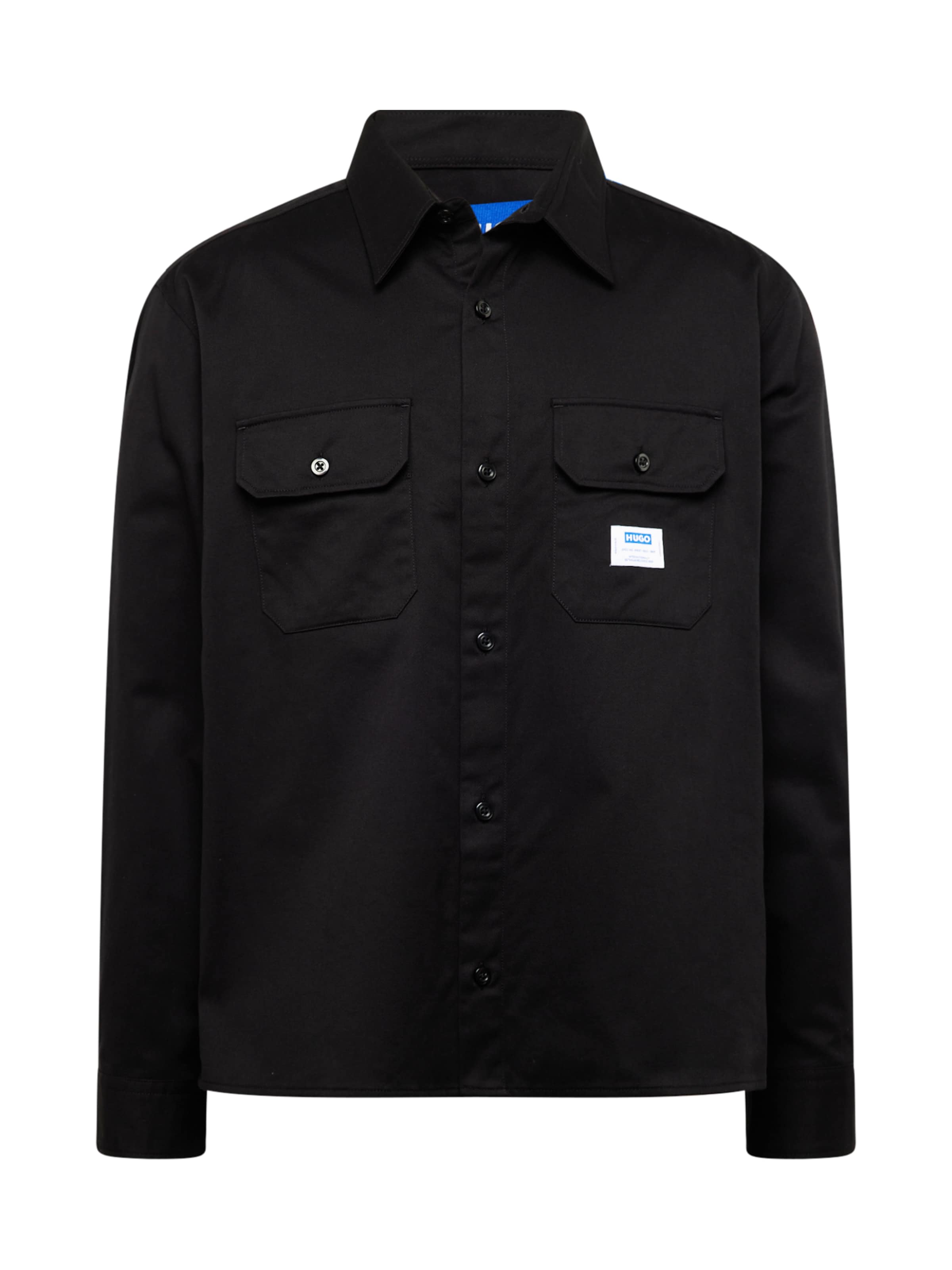 

HUGO Рубашка на пуговицах 'Ekynone' черная, Regular fit