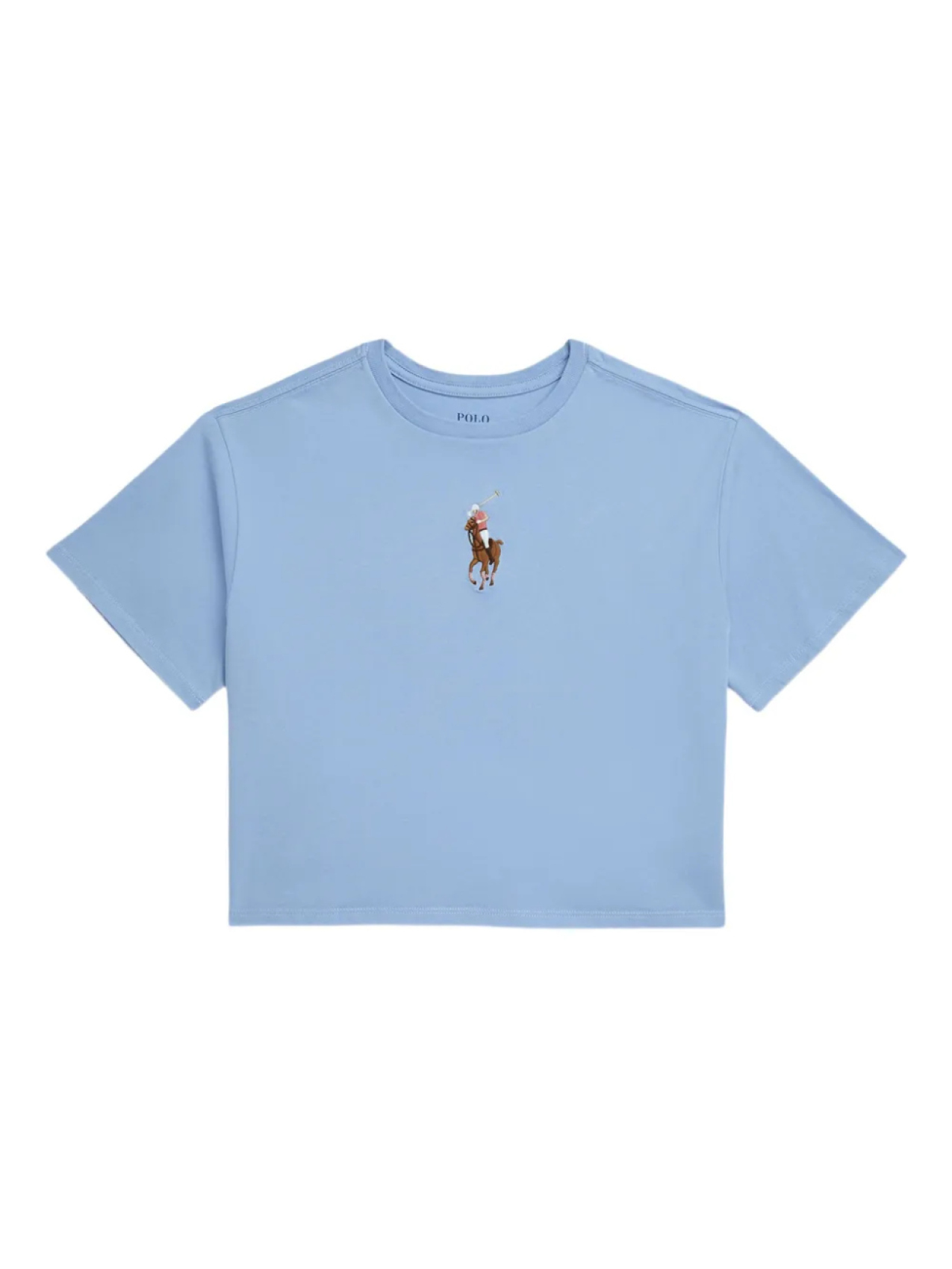 

POLO RALPH LAUREN KIDS вышитая укороченная футболка Equestrian Knight, синий
